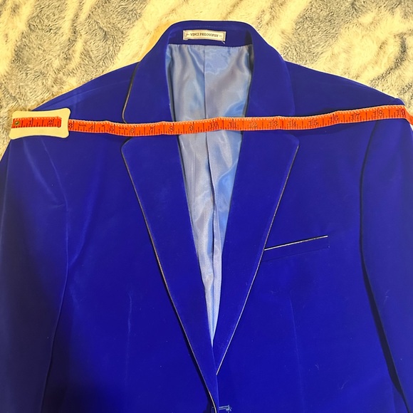 Men’s Royal Blue Velvet Jacket - Picture 3 of 8